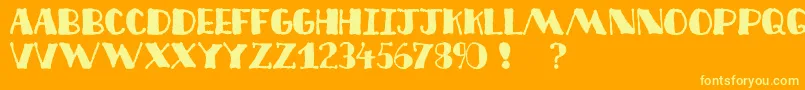 DecoFreehand Font – Yellow Fonts on Orange Background