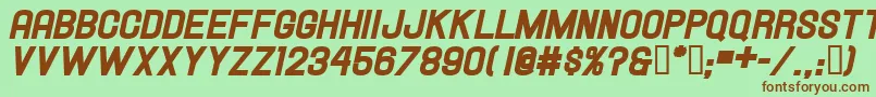 HallandaleHeavyItalicJl Font – Brown Fonts on Green Background