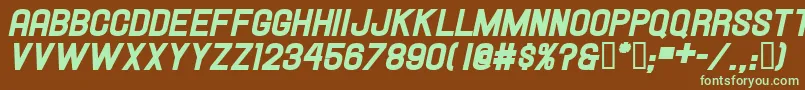HallandaleHeavyItalicJl-fontti – vihreät fontit ruskealla taustalla