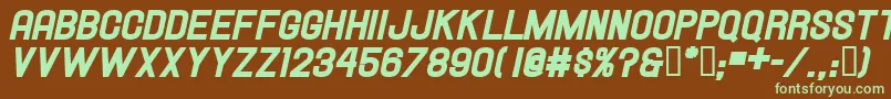 HallandaleHeavyItalicJl Font – Green Fonts on Brown Background