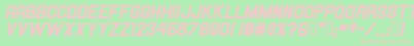 HallandaleHeavyItalicJl Font – Pink Fonts on Green Background