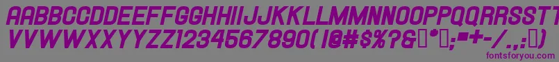 フォントHallandaleHeavyItalicJl – 紫色のフォント、灰色の背景