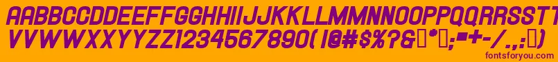 HallandaleHeavyItalicJl-fontti – violetit fontit oranssilla taustalla