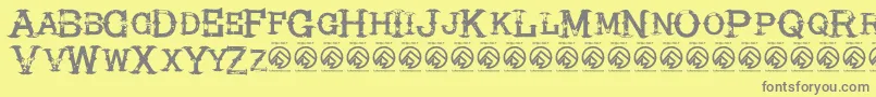 HireacowboyRegular Font – Gray Fonts on Yellow Background