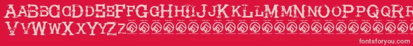 HireacowboyRegular Font – Pink Fonts on Red Background