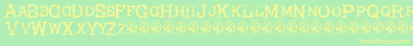 HireacowboyRegular Font – Yellow Fonts on Green Background