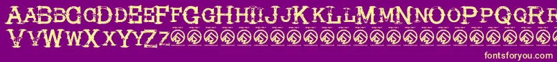 HireacowboyRegular Font – Yellow Fonts on Purple Background