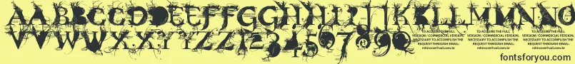 BondageDemoVersion Font – Black Fonts on Yellow Background