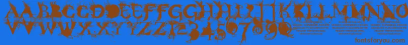 BondageDemoVersion Font – Brown Fonts on Blue Background