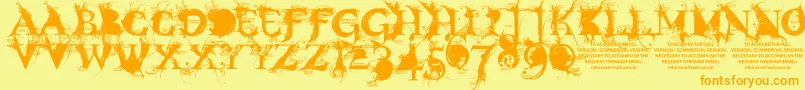 BondageDemoVersion Font – Orange Fonts on Yellow Background