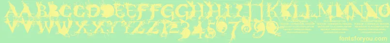 BondageDemoVersion Font – Yellow Fonts on Green Background