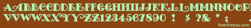 Fancypan Font – Green Fonts on Brown Background