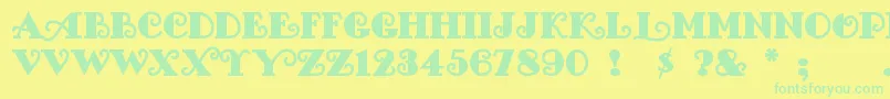 Fancypan Font – Green Fonts on Yellow Background