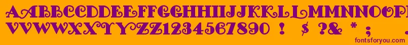 Czcionka Fancypan – fioletowe czcionki na pomarańczowym tle