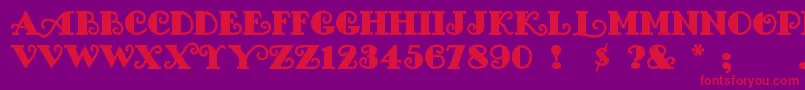 Fancypan Font – Red Fonts on Purple Background