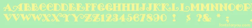 Fancypan Font – Yellow Fonts on Green Background