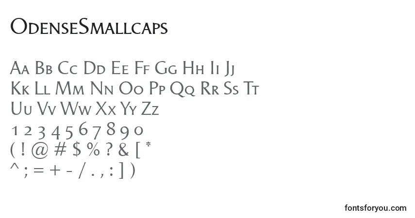 Schriftart OdenseSmallcaps – Alphabet, Zahlen, spezielle Symbole