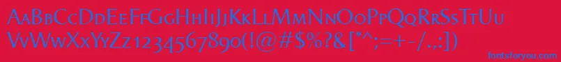 OdenseSmallcaps Font – Blue Fonts on Red Background