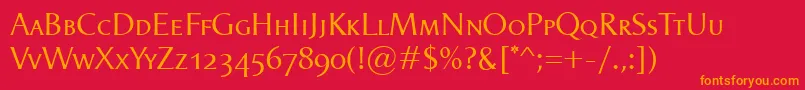 OdenseSmallcaps Font – Orange Fonts on Red Background