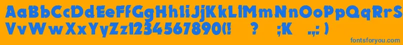 Electronc Font – Blue Fonts on Orange Background