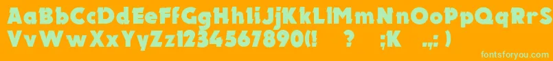 Electronc Font – Green Fonts on Orange Background