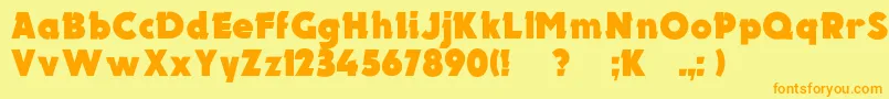 Electronc Font – Orange Fonts on Yellow Background