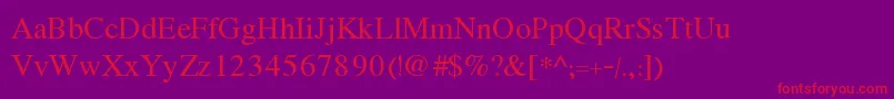 Nazli-fontti – punaiset fontit violetilla taustalla
