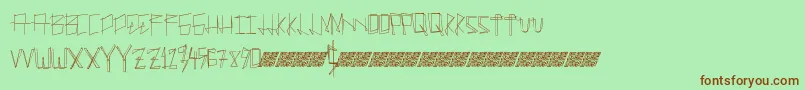 Manylines-fontti – ruskeat fontit vihreällä taustalla