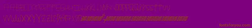 Manylines-Schriftart – Braune Schriften auf violettem Hintergrund