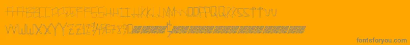 Manylines-Schriftart – Graue Schriften auf orangefarbenem Hintergrund