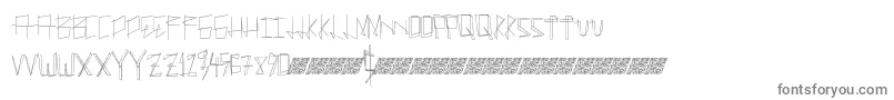 Manylines-fontti – harmaat kirjasimet valkoisella taustalla