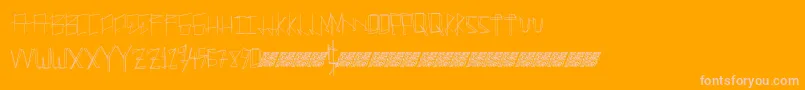 Manylines-Schriftart – Rosa Schriften auf orangefarbenem Hintergrund