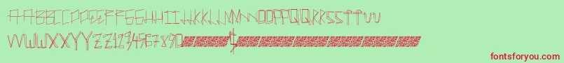 Manylines-fontti – punaiset fontit vihreällä taustalla