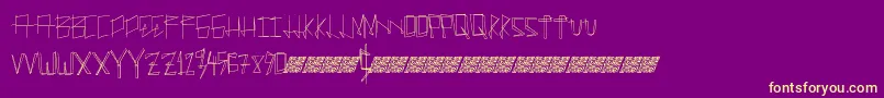 Manylines Font – Yellow Fonts on Purple Background