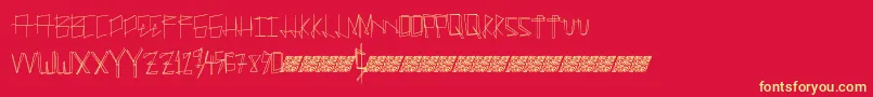 Manylines Font – Yellow Fonts on Red Background