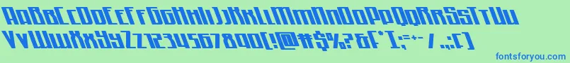 フォントQuantummaliceleft – 青い文字は緑の背景です。