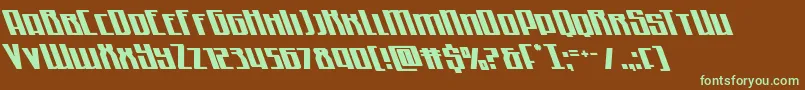 Quantummaliceleft-fontti – vihreät fontit ruskealla taustalla