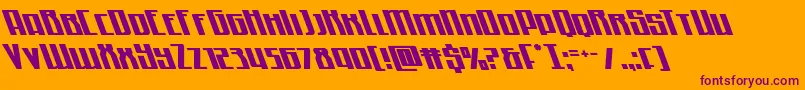 Quantummaliceleft-fontti – violetit fontit oranssilla taustalla