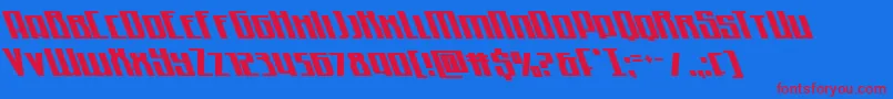 Quantummaliceleft-fontti – punaiset fontit sinisellä taustalla