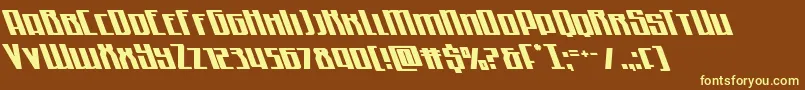 Quantummaliceleft-fontti – keltaiset fontit ruskealla taustalla