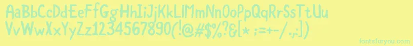 Czcionka CoolstoryRegular – zielone czcionki na żółtym tle