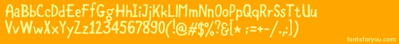 Czcionka CoolstoryRegular – żółte czcionki na pomarańczowym tle