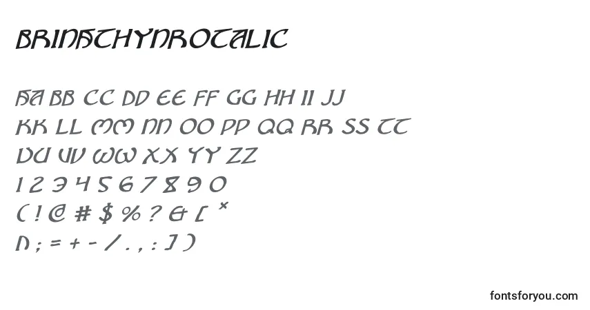 Schriftart BrinAthynRotalic – Alphabet, Zahlen, spezielle Symbole