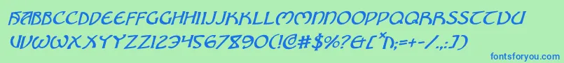 BrinAthynRotalic Font – Blue Fonts on Green Background