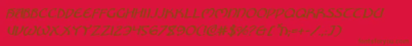 フォントBrinAthynRotalic – 赤い背景に茶色の文字