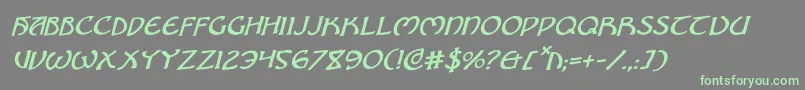 Шрифт BrinAthynRotalic – зелёные шрифты на сером фоне
