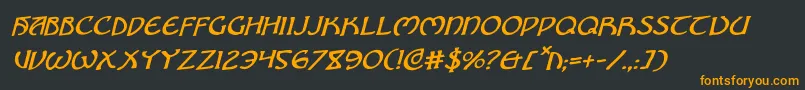 BrinAthynRotalic-Schriftart – Orangefarbene Schriften auf schwarzem Hintergrund