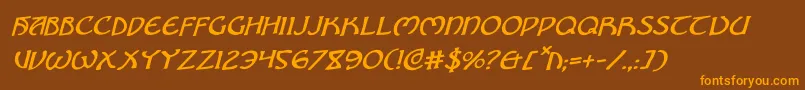 BrinAthynRotalic-fontti – oranssit fontit ruskealla taustalla