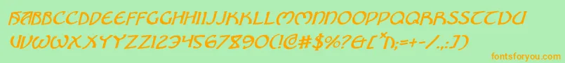BrinAthynRotalic Font – Orange Fonts on Green Background