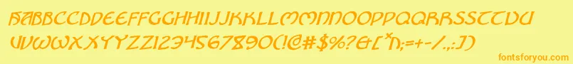 BrinAthynRotalic Font – Orange Fonts on Yellow Background